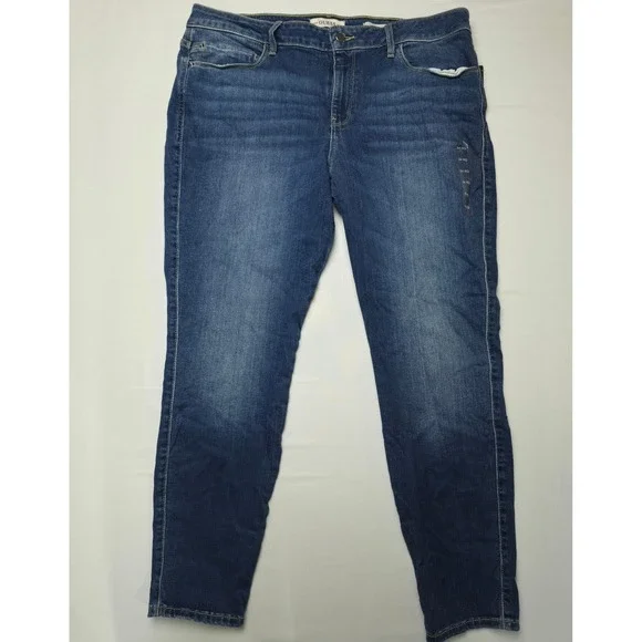 GUESS Sexy Curve Denim Jeans Womens XS Blue Tapered Y2K Aesthetic Glam Chic NWT - Picture 1 of 7